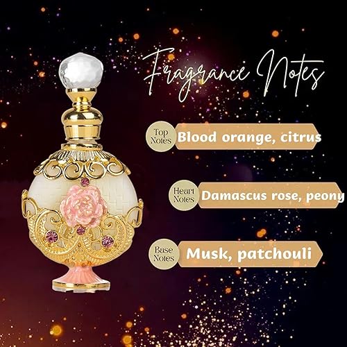 Miniatura 7 de LIYJTK Perfume árabe para mujer, aceite de perfume concentrado retro Halal Dubai, regalo de fragancia vintage exquisito de larga duración, el lujoso