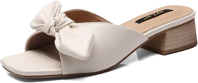 Amazon Co Jp Patypeetyミュール サンダル レディース オフィス 3cmヒール ローヒール おしゃれ オフィス 履きやすい チャンキーヒール レディース 太ヒール 美脚 歩きやすい 小さいサイズ 大きいサイズ リボン かわいい カジュアル 靴 シューズ バッグ