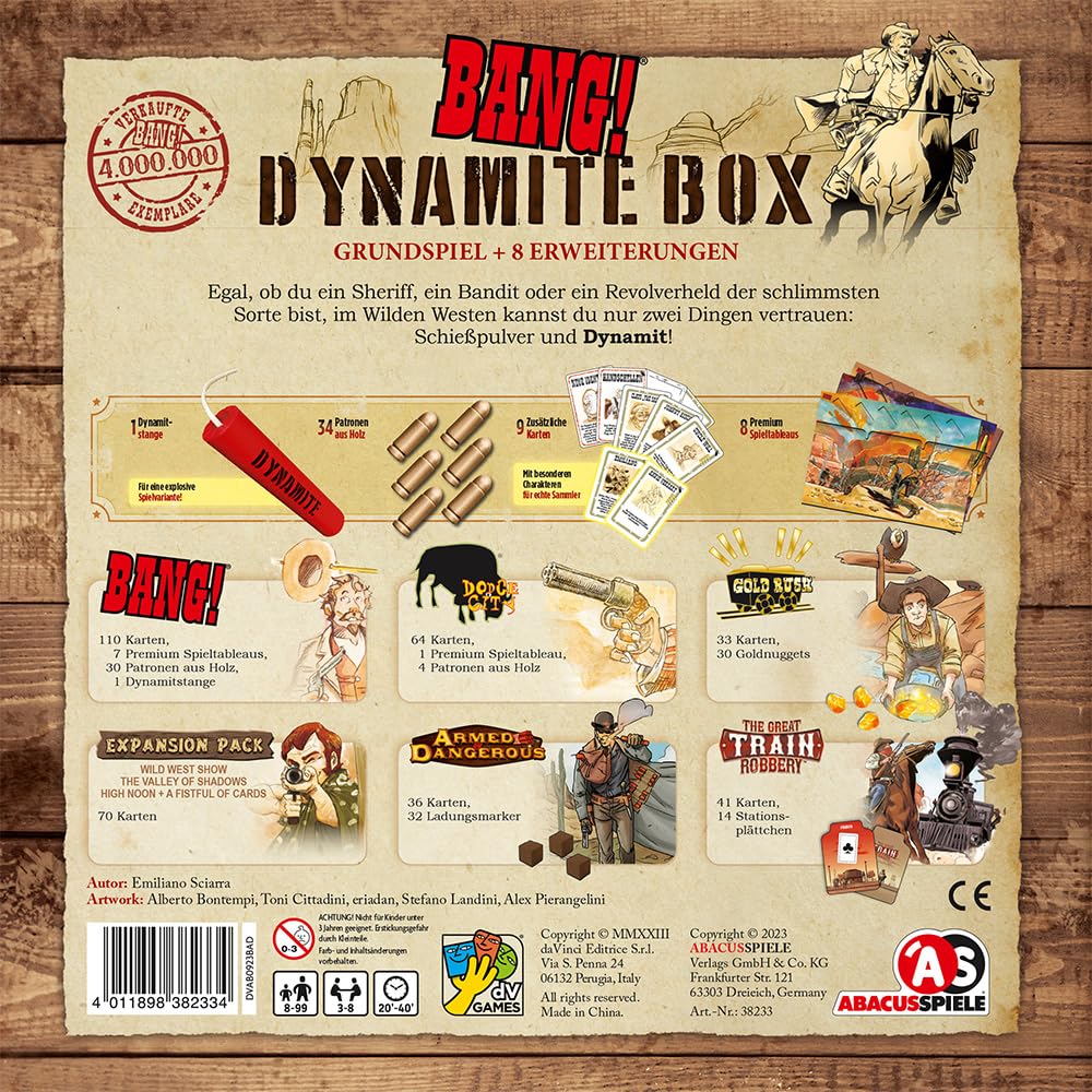 ABACUSSPIELE 38233 BANG! Dynamite Box, Western Spiel Game System
