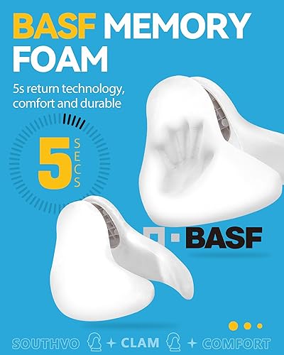 Miniatura 7 de Almohada de cuello con orejeras con cancelación de ruido, NRR 25 dB, almohada de espuma viscoelástica para avión, soporte de cuello de 360,