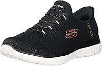 Skechers Women's Summits Classy Night Hands Free Slip-Ins: Snake Sparkle Mesh Sneakers with Air-Cooled Memory Foam