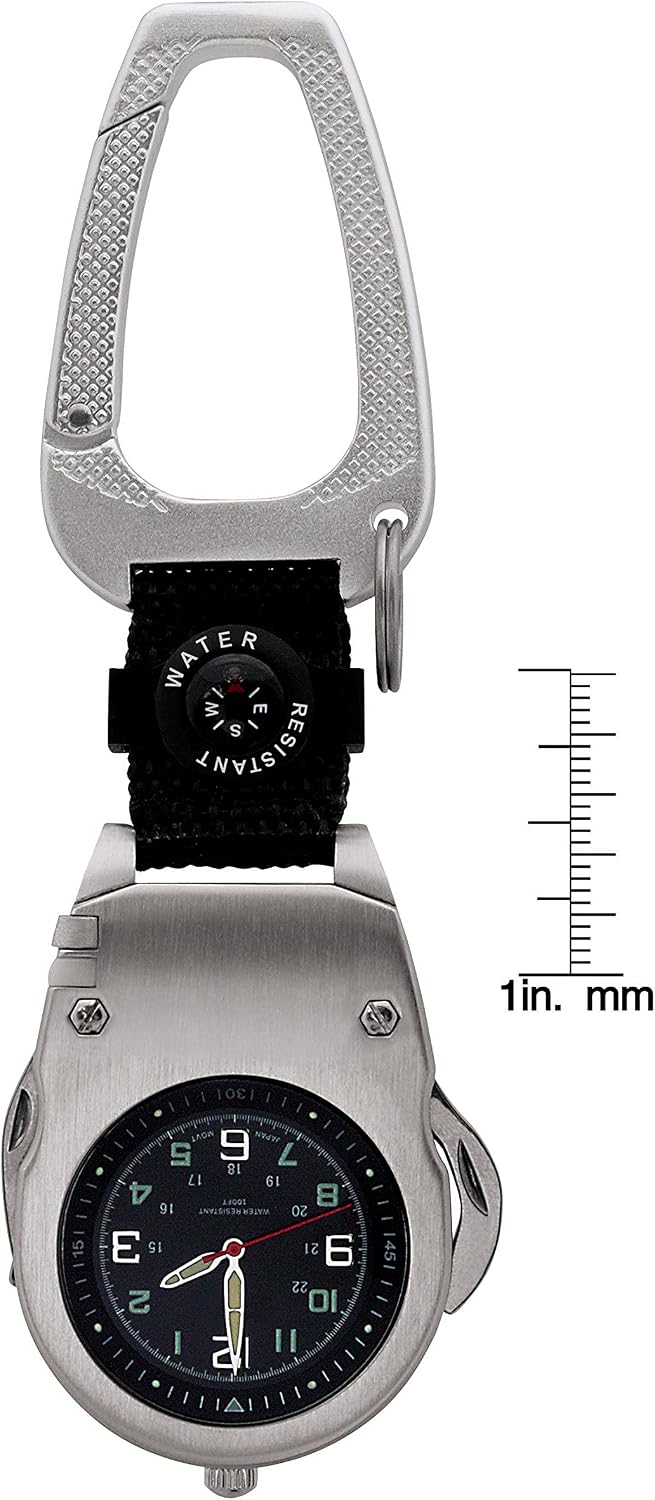 Silver Walking Liberty Half Dollar Coin Multi-Tool Pocket Watch Compass