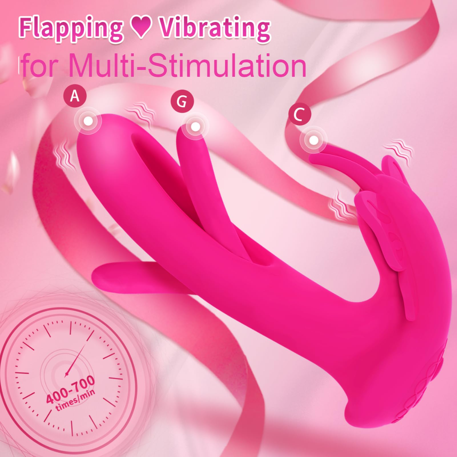 Wearable Panty Vibrator Dildo Butterfly Sex Toys for Women, Remote Control G Spot Flapping Vibrators with 9 Flapping 9 Vibrating Modes Dildo for Clitoral Nipple Stimulation Couples Adult Sex Toys