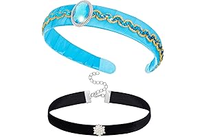 Princess Dress Up Accessories, Jasmine Costume Headband Choker, Halloween Cosplay Party Supplies