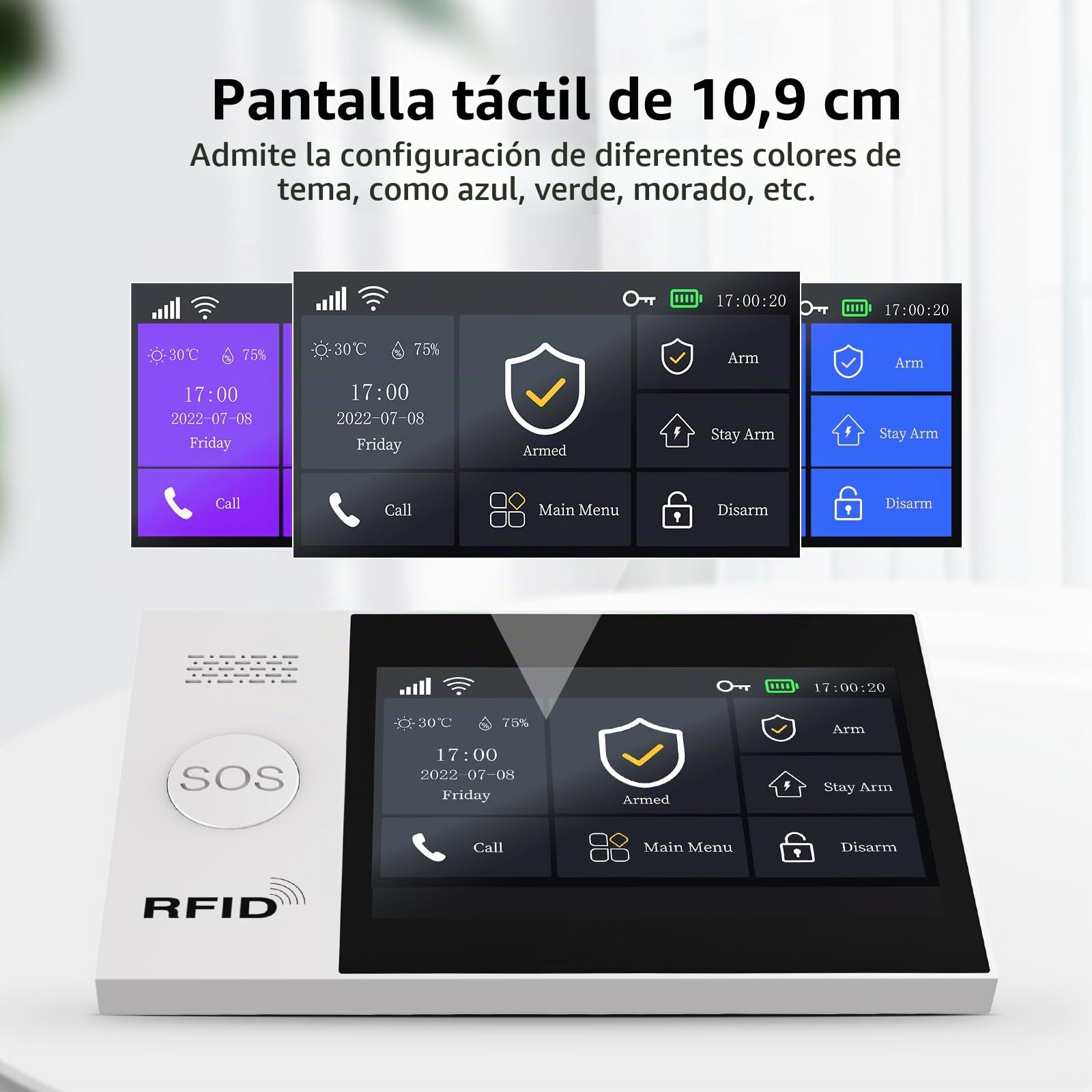 XNY 4.3 Pulgadas Pantalla Táctil Alarmas para Casa,WiFi/4G Alarma Casa Inalámbrica, Sistema de Alarma con Sirena, 12 Piezas: Detector de Movimiento, Sensores de Puertas y Ventanas, Mando a Distancia