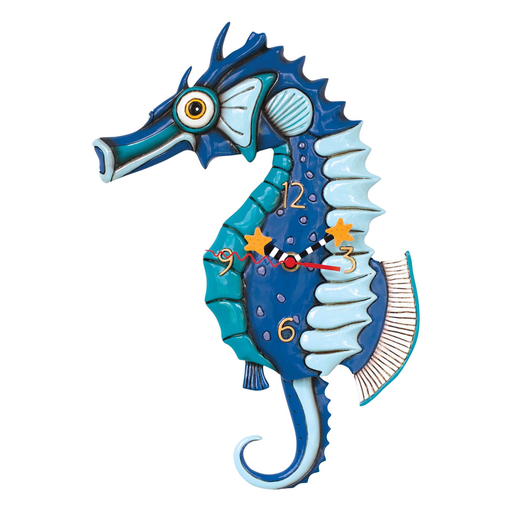 J)AleN DESIGNS  壁掛け時計 時計 タツノオトシゴ   青 AleN DESIGNS 壁掛け時計 時計 タツノオトシゴ 青
