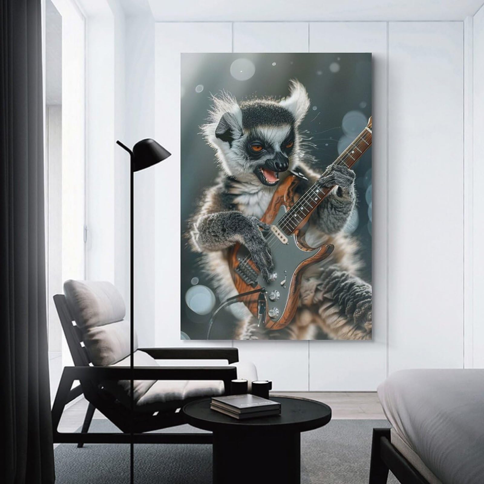 Junmoney Lemur Rock Canvas Wall Decor, 20x30inch(50x75cm), for Home Lounge, Bedroom Or Reading Nook, Modern Wall Decor for Cosy Interiors