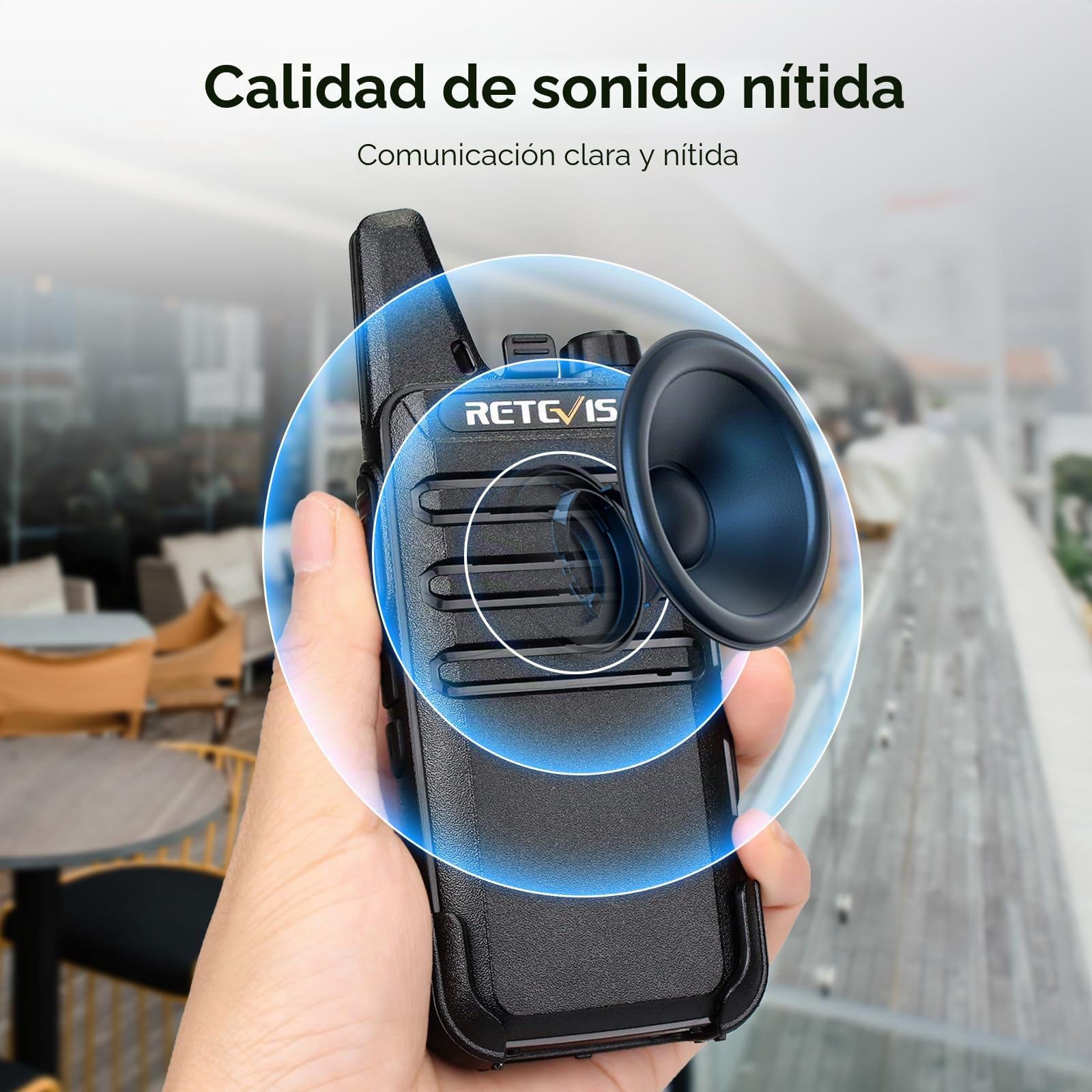 Retevis RT622 Walkie Talkie, Mini Walkie Recargable, PMR446 Licencia Libre, VOX Squelch CTCSS/DCS, Emergencia Walkie-Talkie Profesional para Adultos, Colegio (Negro, 4 Piezas)