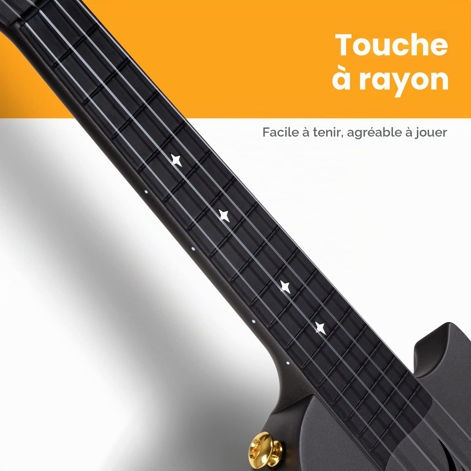 Enya Ukulele Soprano Nova U Mini Simple 21 Pouces – Ukulélé de voyage en fibre de carbone – avec Kit Débutant Comprenant étui, Sangle, Capodastre et Cordes (Noir)
