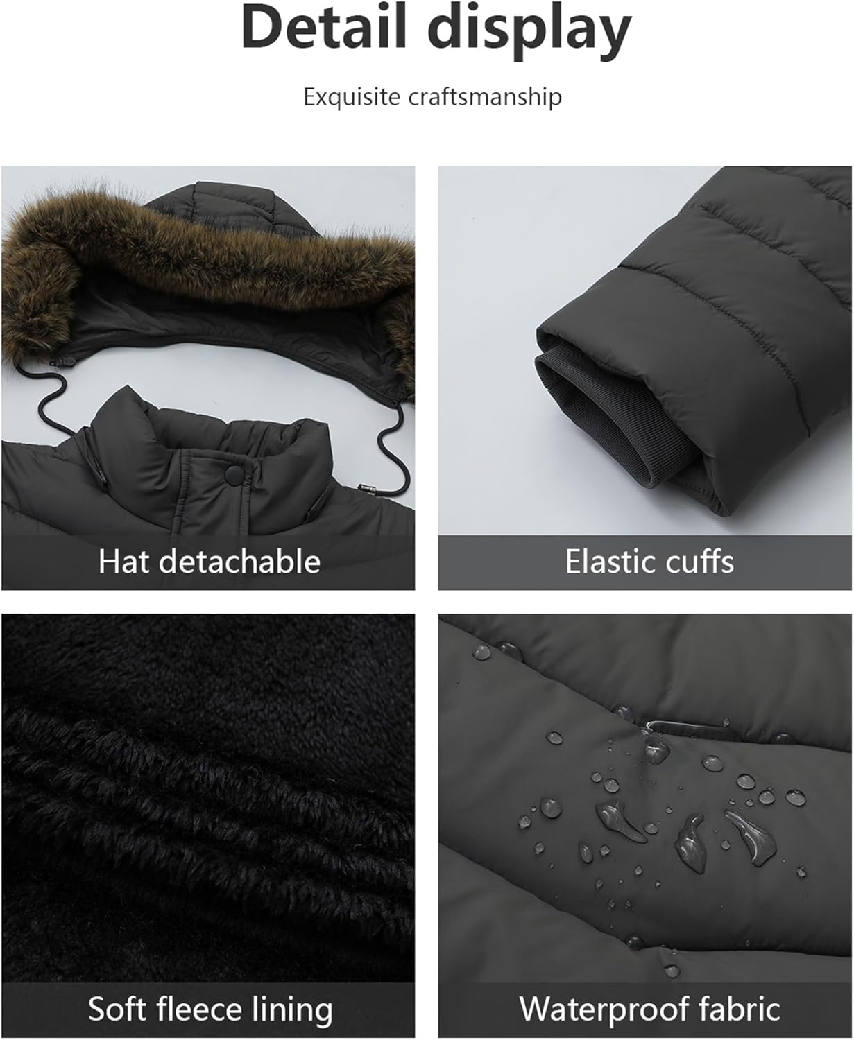 Women’s Plus Size Down Puffer Coat | Waterproof, Windproof, Detachable Hood, Insulated for Winter Travel - Image 4