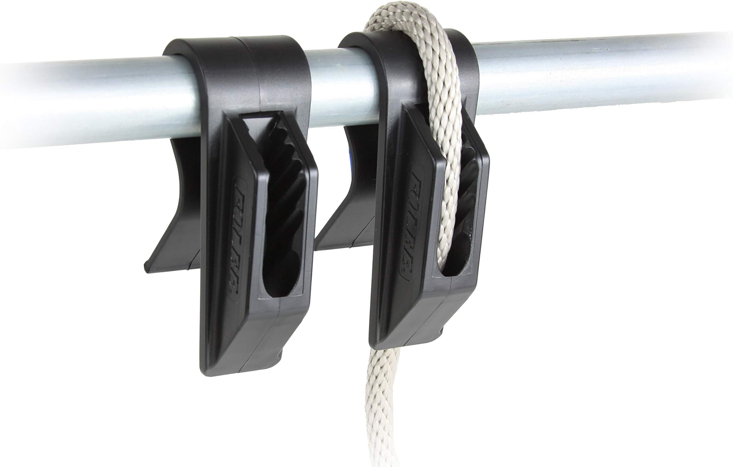 FolbeF045 - Quick Tender - Boat Fender Hanger Adjuster Clip (Sold in Pairs) - Fits 1 1/4" (32 mm) Rails - Black