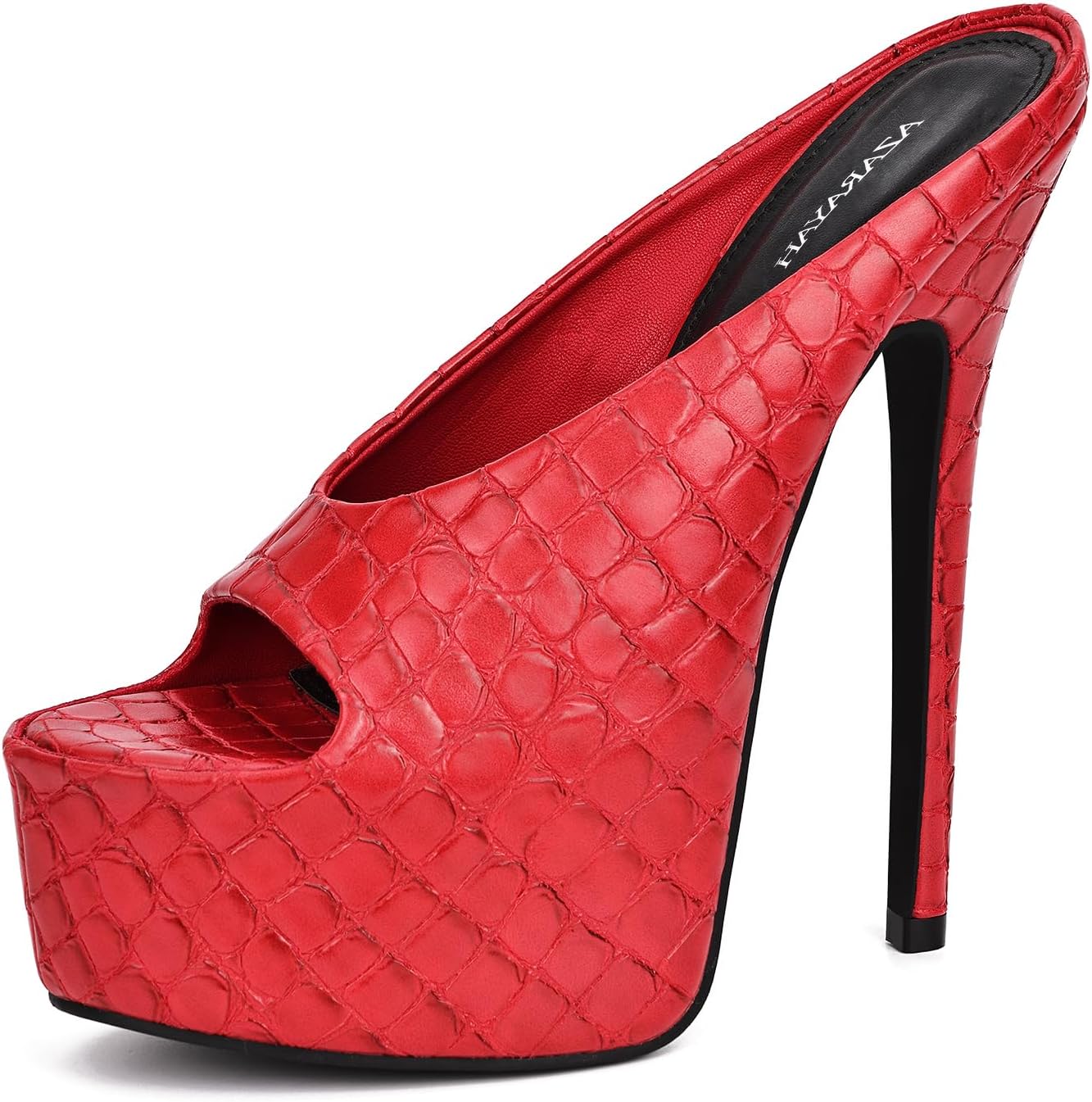 Heel Platform Mules Inch Stiletto Mules STRAPPY CORK MULE HIGH