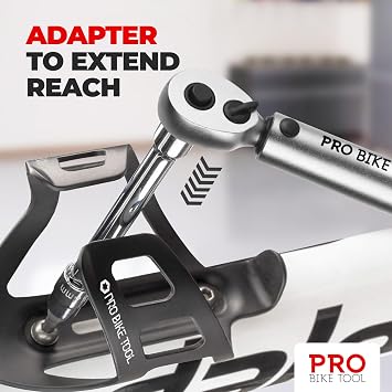 PRO BIKE TOOL Bike Torque Wrench Set - 1/4 Inch Drive, 2.2-16.9 Nm | 20-150 in-lb, Allen & Torx Bits, Extension Bar, Protective Storage Case