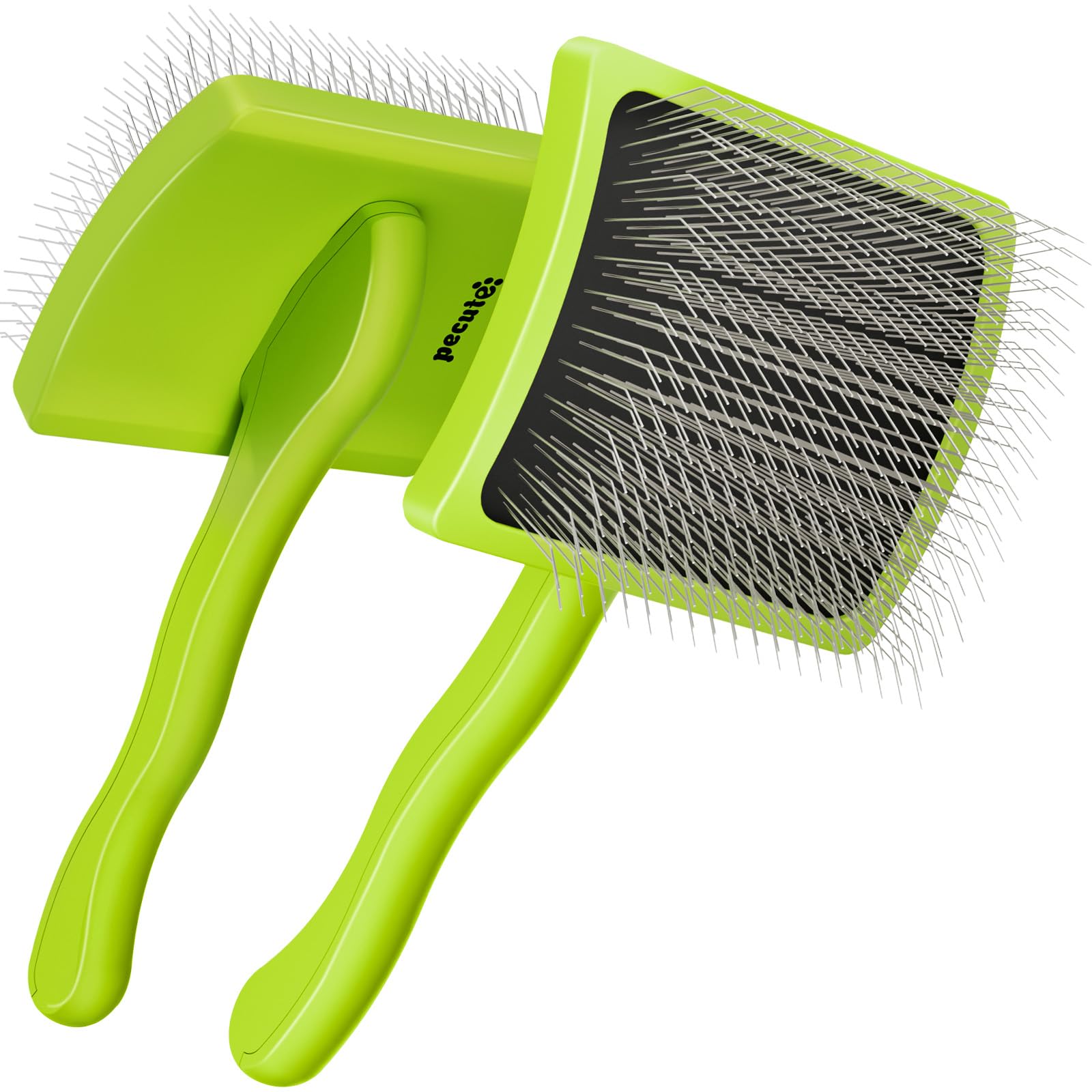 pecute Slicker Bürste Profi, Slicker Hundebürste für Einfache Entfernt Unterfell, Knoten & Verfilzungen, Extra Lange Nadel-Slickerbürste für Pudel, Teddy, Cockapoo, Langhaarige Hunde (25 mm, L)