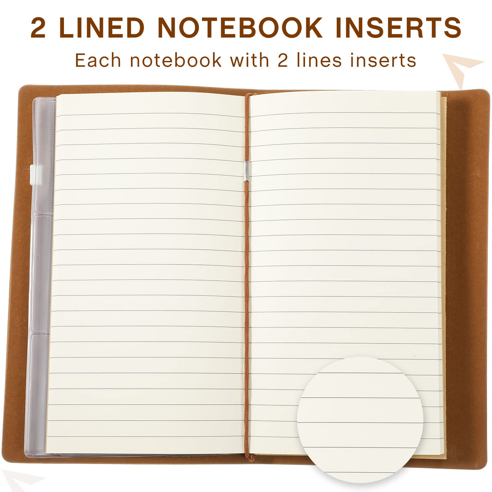 Lot de 4 carnets de notes rechargeables en cuir de 12,9 x 19,8 cm - Pour homme et femme - 80 feuilles/160 pages