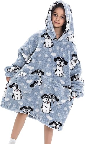 Century Star Manta con capucha para niños pequeños, sudadera de gran tamaño, linda manta de forro polar Sherpa para niñas y niños