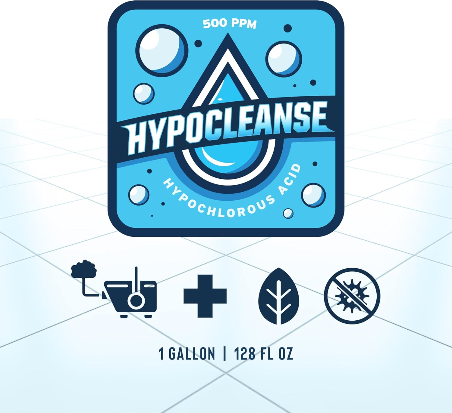 Hypochlorous Acid | HOCl | 500 PPM | 1 Gallon | Multi-Surface Cleaner