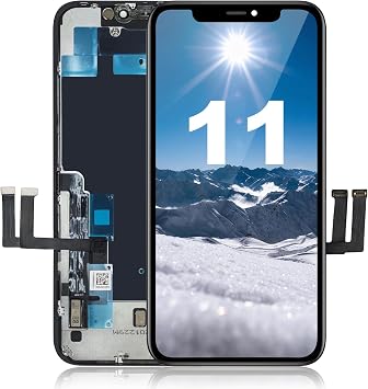 AMZDIGI iPhone 11 LCD Panel Screen Replacement LCD Front Side Repair Parts Digitizer Tools including Black 6.1 inch Without Tools