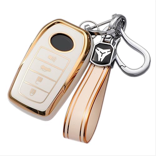 Compatible con Toyota Crown Prado RAV4 Carcasa de llave de coche de TPU suave aplicable a Vellfire Vios funda para llaves de coche (4 llaves, blanco) disponible en Yaxa Peru