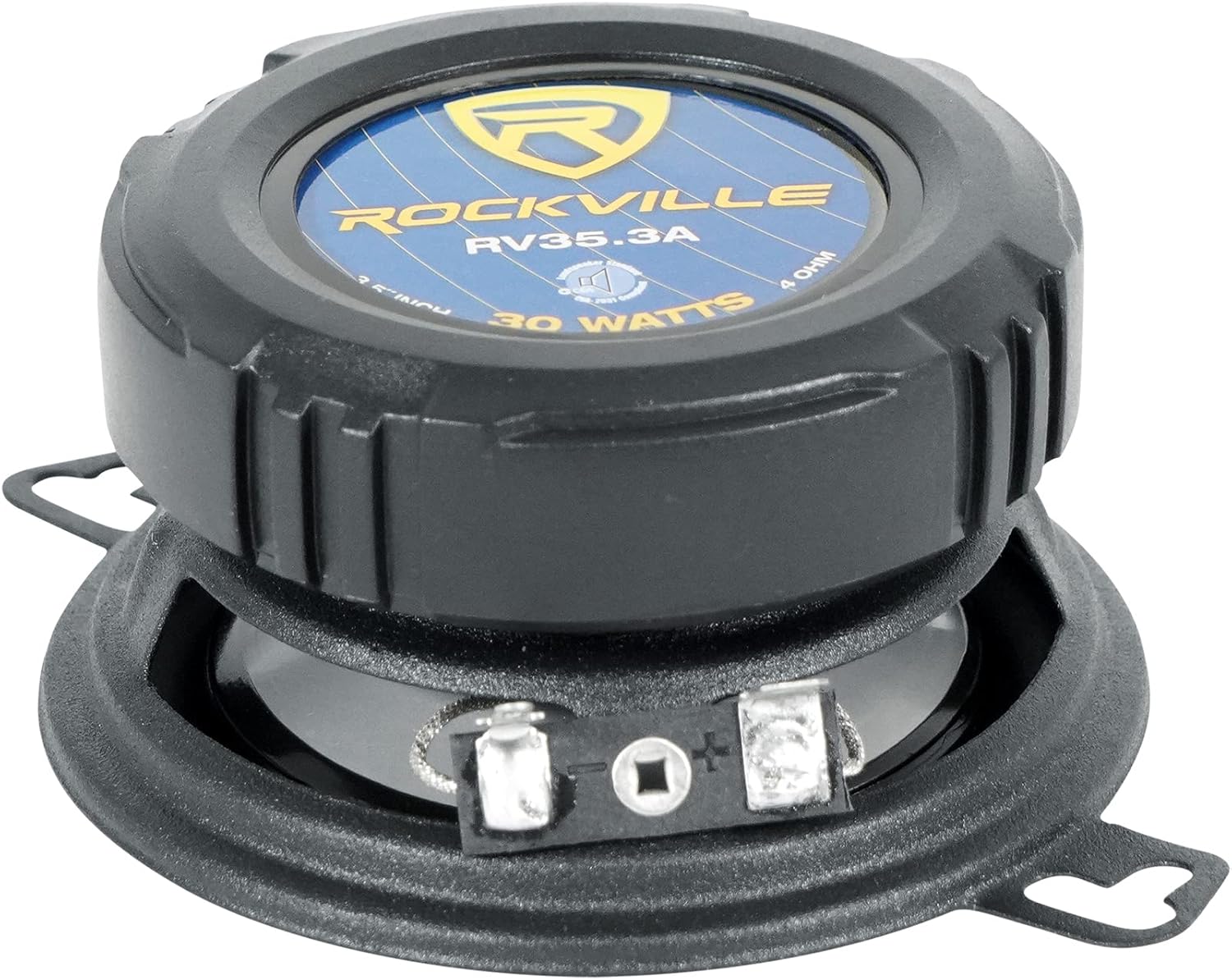 Rockville RV35.3A 3.5" 3-Way Car Speakers, 400W Peak/120W RMS Total, Rich Bass, CEA Rated, Polypropylene Woofer, Butyl Surround, 1.2" PEI Tweeter, for Car Audio, 4-piece