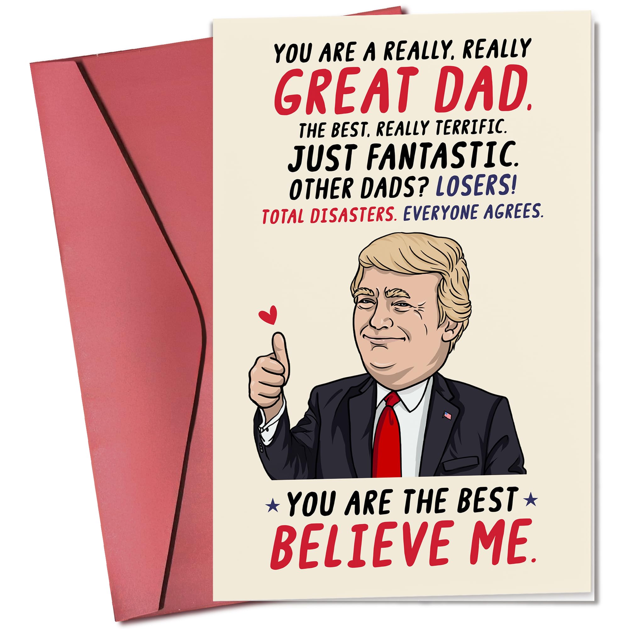 Pawzity Fathers Day Card - Funny Cards for Dad from Daughter, Son, Kids, Children - Fathers Day, Birthday Cards for Dad, Daddy, Papa - Single 5.3''X 8