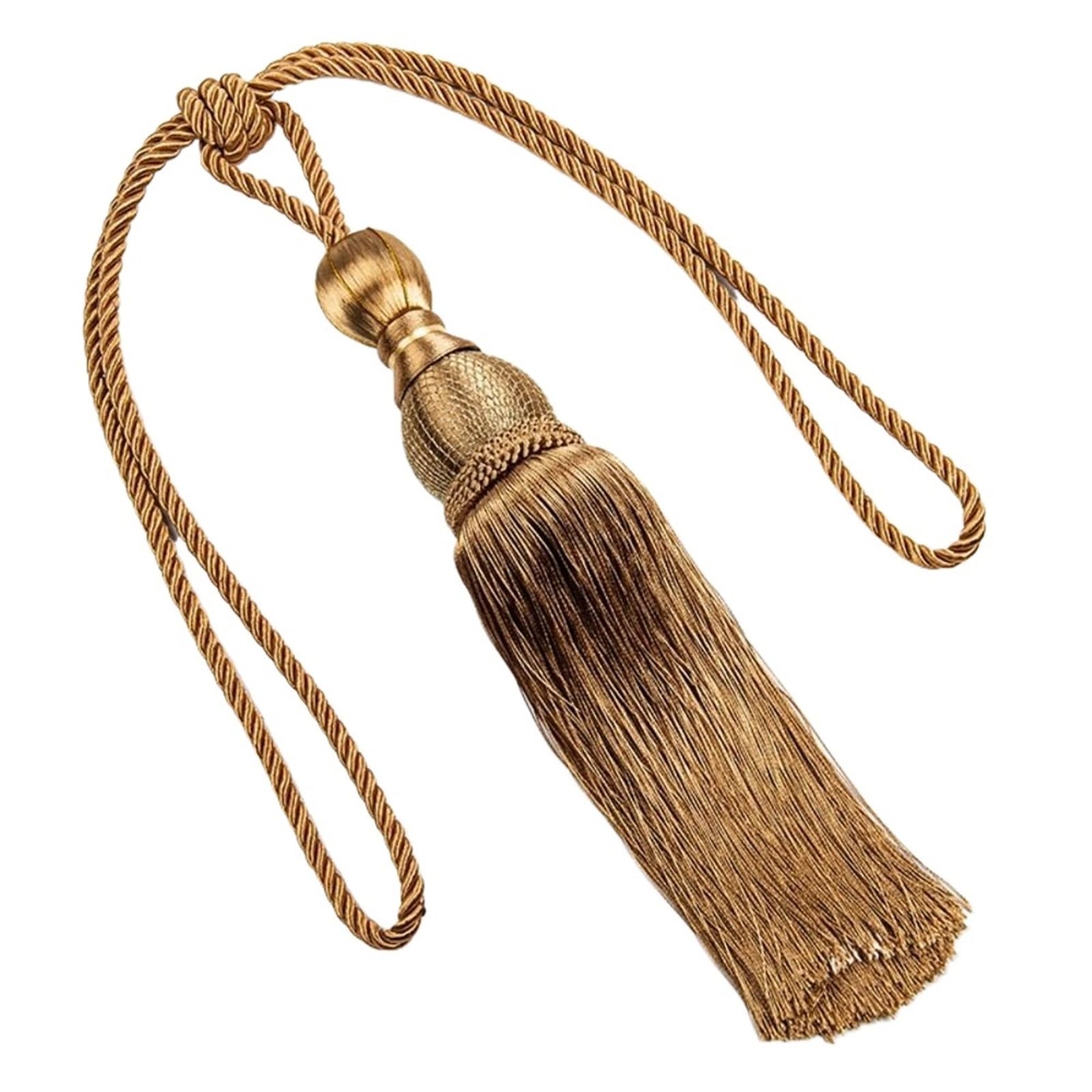 Rope tie backs for curtains Curtain Tassels Tieback Multicolor Tassel Ties Wire Hanging Ball Polyester Yarn for Home, Office & Hotel Windows(Coffee)