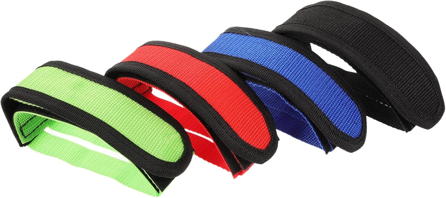 4Pairs Adjustable Bike Pedal Straps of Slip Footrest Straps for Exercise Bikes Comfortable Design Suitable for Various Foot Lightweight and Durable