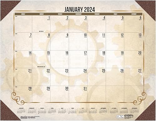 House of Doolittle Calendario mensual de escritorio 2024, vintage, 22 x 17 pulgadas, enero a diciembre (HOD157-24)