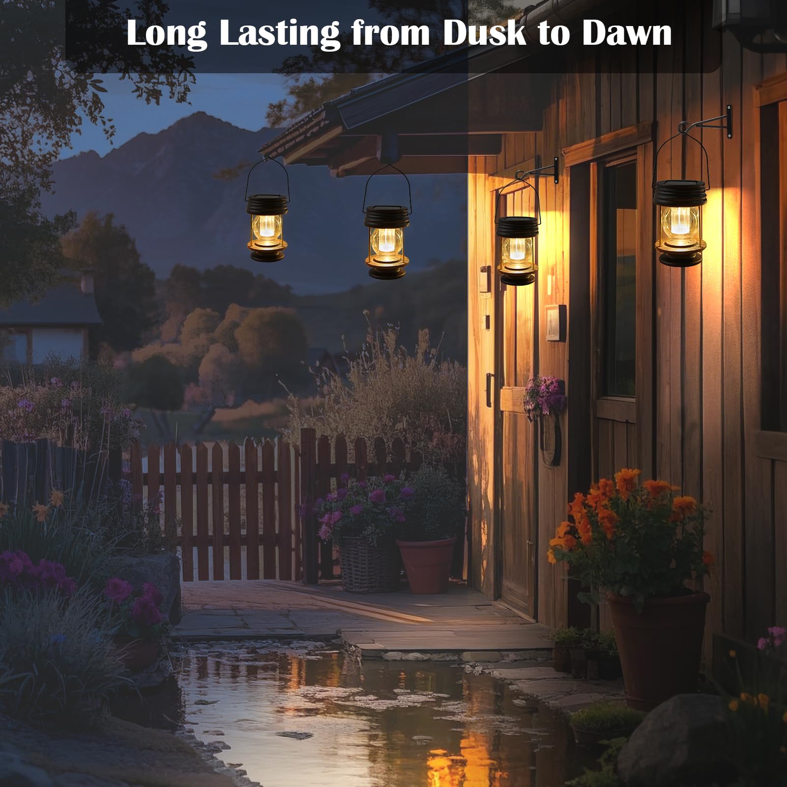 Relaxdays Pack 8 Luces Solares, Faroles LED Resistentes Al Agua, Luz