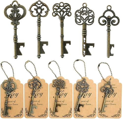 50pcs Bottle Opener,Wedding Favors Vintage Skeleton Key Bottle Opener,Key Bottle