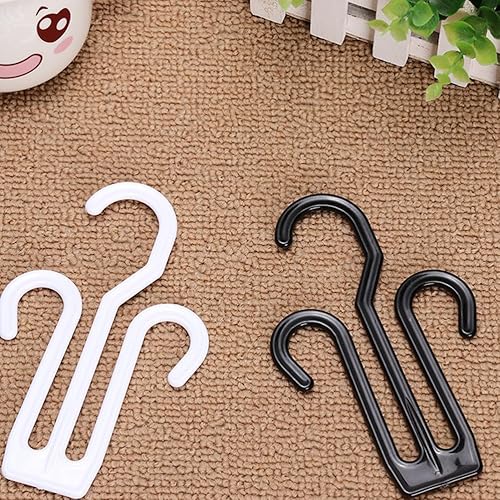 Miniatura 7 de Paquete de 24 perchas de plástico negro para secado de zapatos, gancho de exhibición de zapatos, zapatero multifuncional con doble gancho, colgador