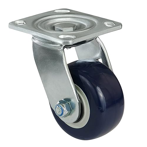 Ruedas giratorias industriales de 4 x 2 pulgadas, poliuretano en polipropileno con capacidad de hasta 600 libras, ampliamente utilizadas para