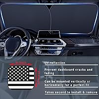 Vista 2 de Ziciner 2 parasoles para parabrisas de automóvil, bloqueador de calor solar y rayos UV, protector plegable de 28 x 31 pulgadas, accesorios