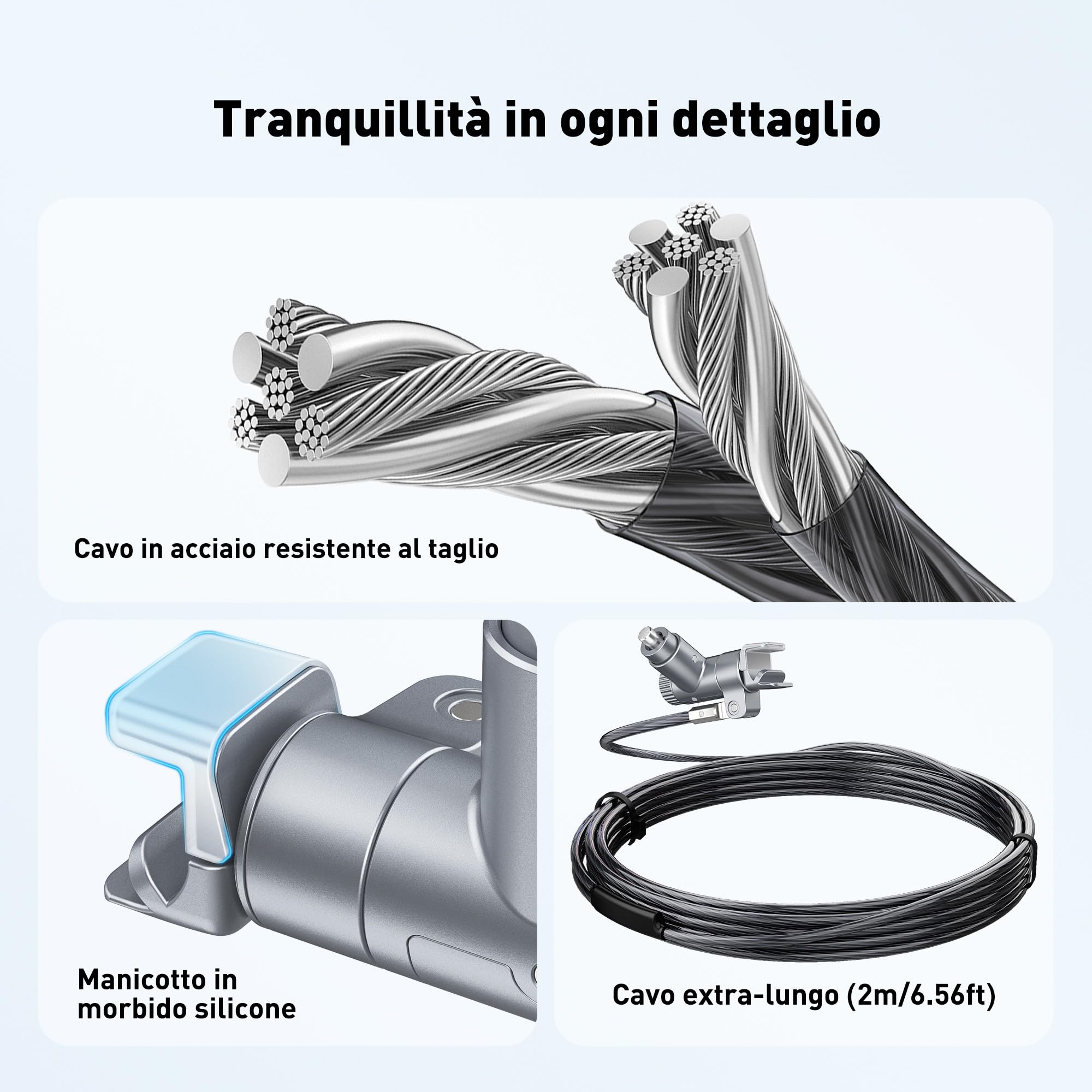 AboveTEK Lucchetto di sicurezza professionale per computer portatile, con 2 chiavi, cavo di bloccaggio in acciaio resistente al taglio, compatibile con MacBook Pro 14" e 16"