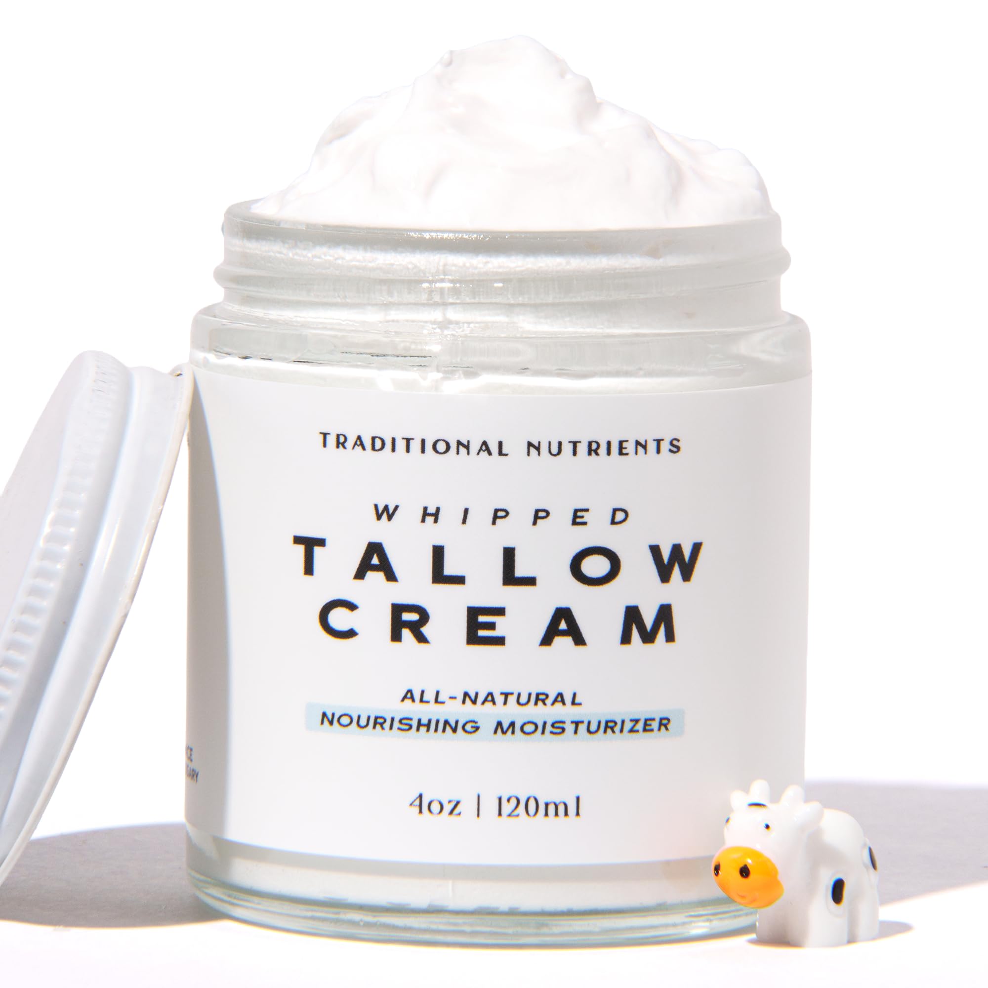 Whipped Tallow Face Moisturizer Pure Suet Beef Tallow Grass Fed Non-Greasy Nourishing Tallow Cream for Sensitive Skin - 4oz
