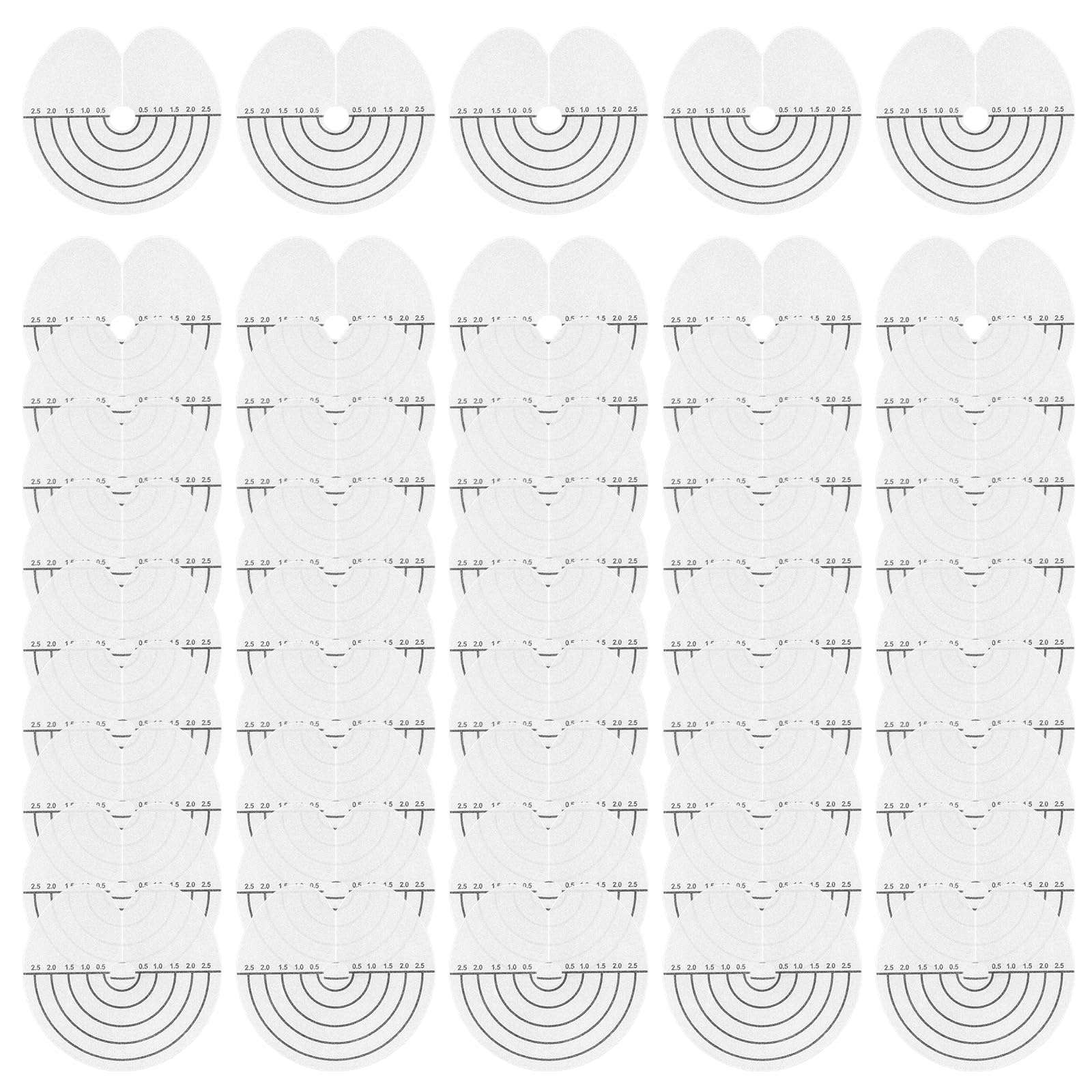 50 Pcs Heat Shield Guards K Tip Hair Extensions Tool Kit for Keratin Fusion, Round Clear Single Hole Spacer Template Clips with Scale for Human Hair Extensions, Scalp Protector & Glue Guard