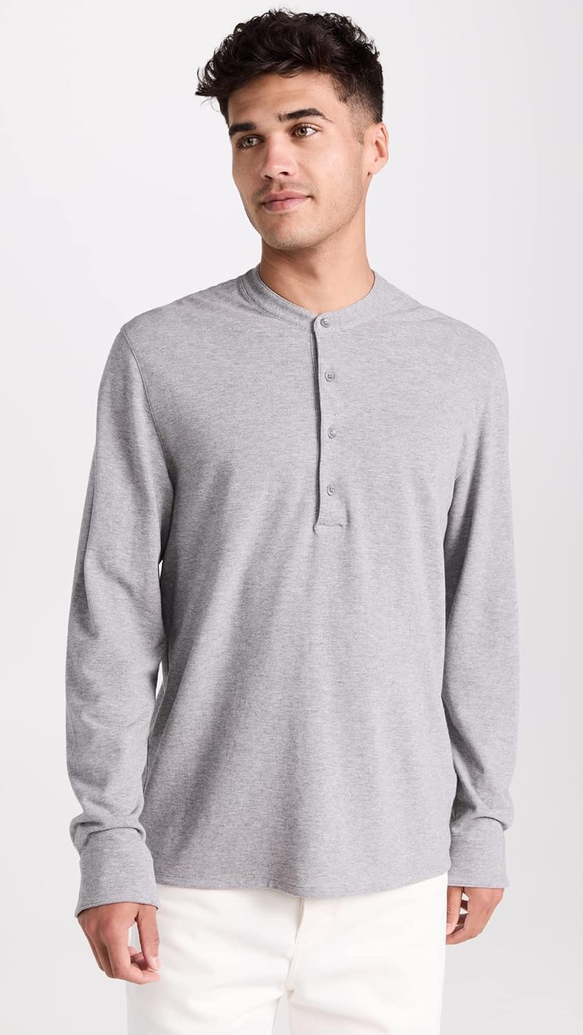 Vince Men's Pique Collar Stand Henley - Image 2