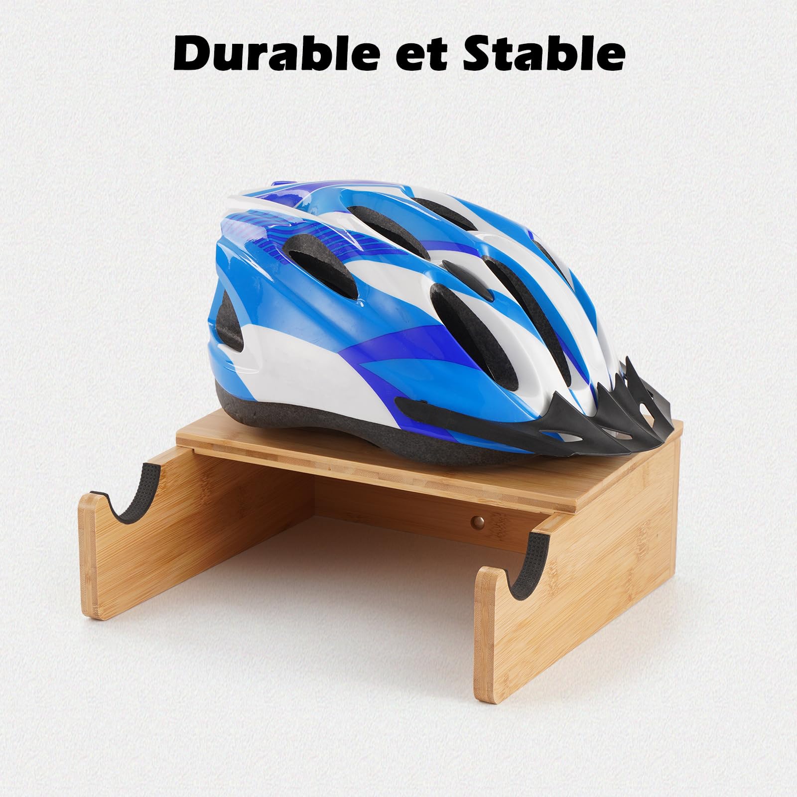 Support Velo Mural en Bambou - Porte Velo Mural - Accroche Velo Mural | BAM BOO BOX Support Mural Velo - Accroche Velo Mural pour Garage, en Bambou Robuste avec Rangement pour Casque