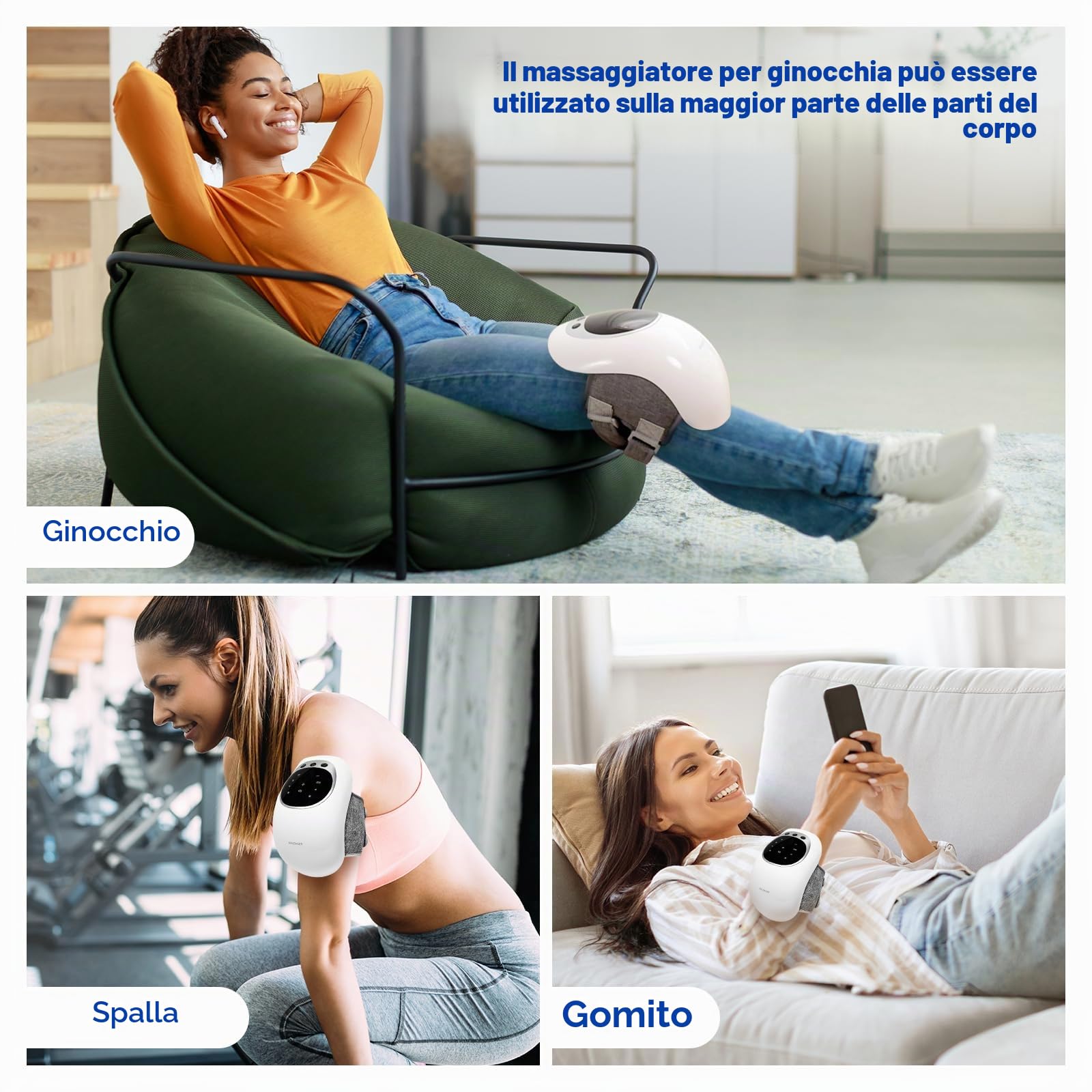 Massaggiatore per ginocchio,Magnetoterapia ginocchio wireless con display multifunzionale,Massaggiatore a infrarossi con temperatura e vibrazione regolabili per alleviare il dolore ginocchio