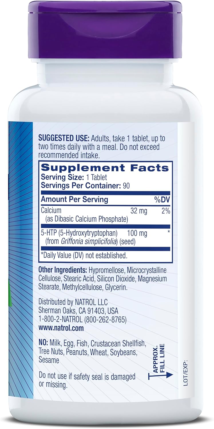 Natrol 5-HTP 100mg, Dietary Supplement Helps Support a Balanced Mood, Mood and Stress Support Supplement, 90 Time Release Tablets, 45-90 Day Supply - Image 9