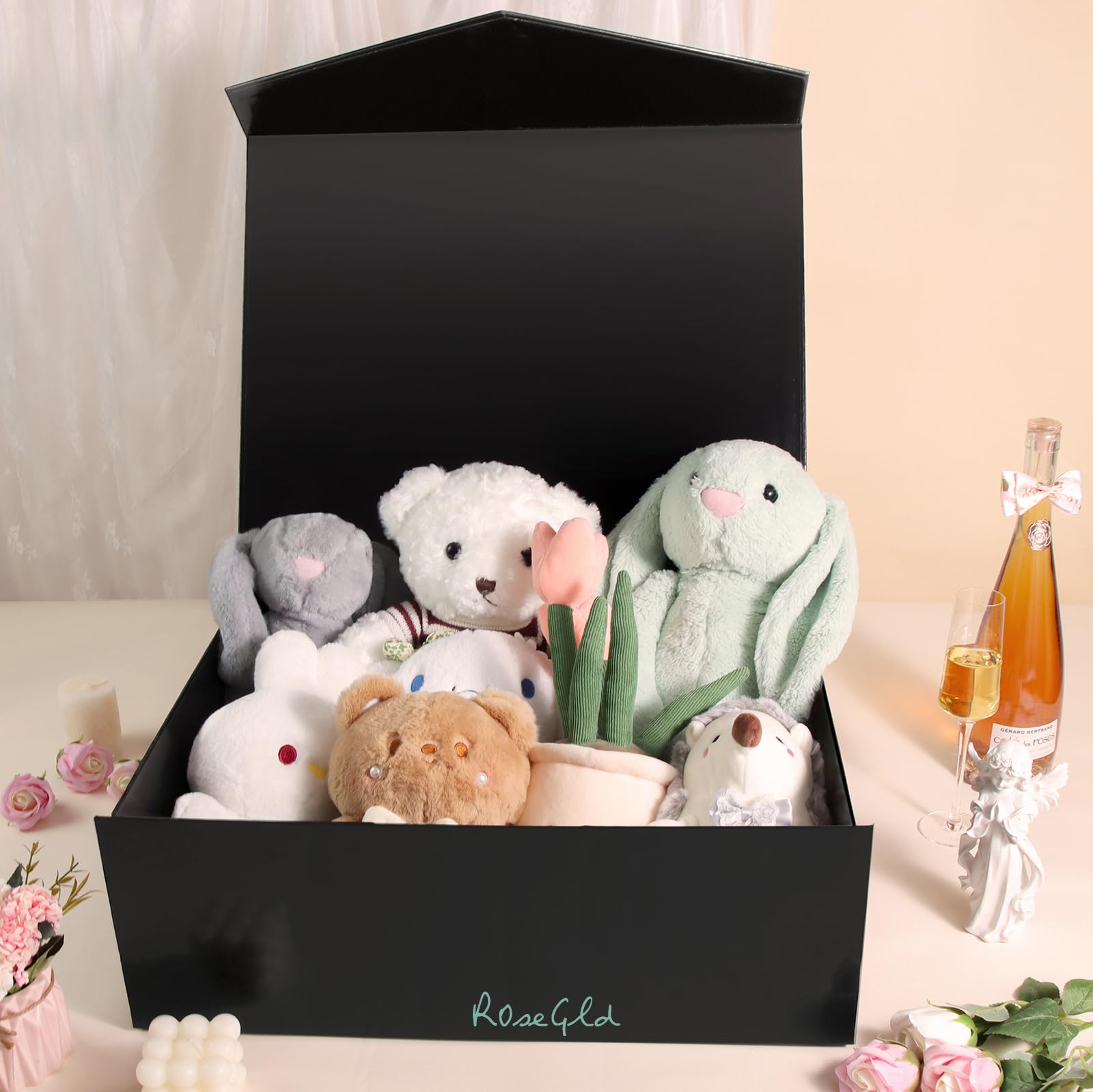 ROSEGLD Extra große Geschenkbox, 50,8 x 40,6 x 18,3 cm, riesige magnetische Geschenkbox | Brautjungfern-Antragsbox mit Deckel für Geschenke