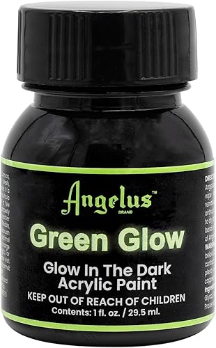 Angelus Pintura verde neón brillante de 1 oz, brillo más brillante, iluminación durante toda la noche, no tóxica, fabricada en Estados Unidos, ideal