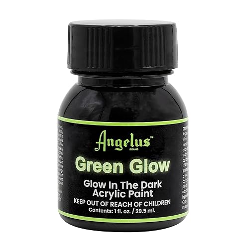Angelus 1oz Neon Green Glow Paint - Brightest Glow, All-Night