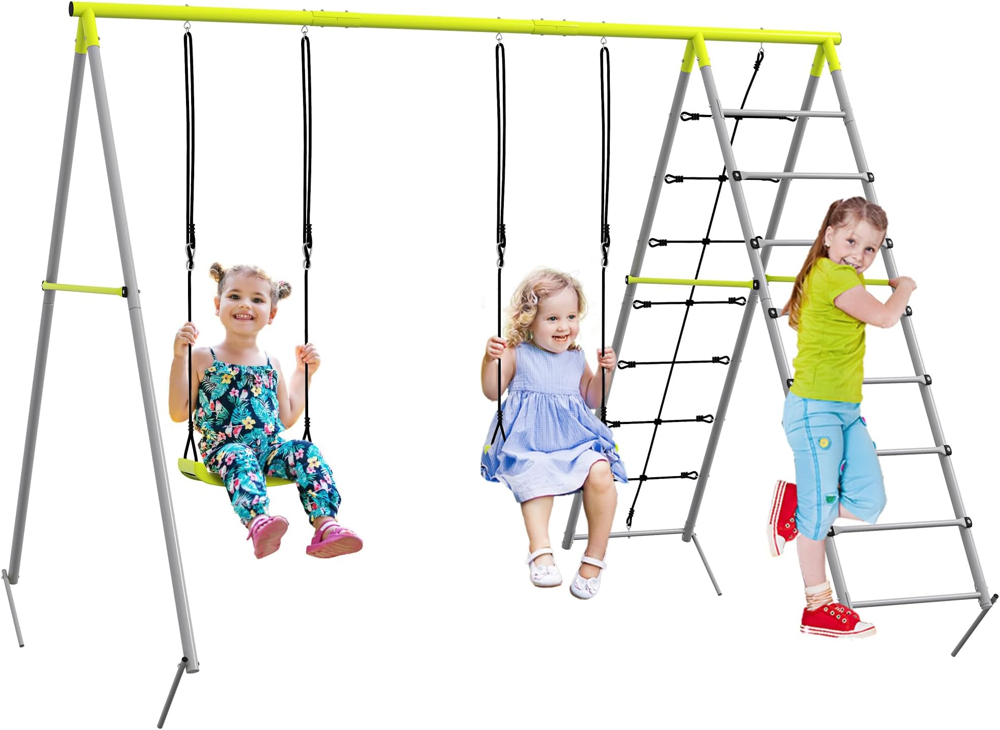 Outsunny KinderschaukelSet Schaukelgerüst aus Metall, Schaukelgestell