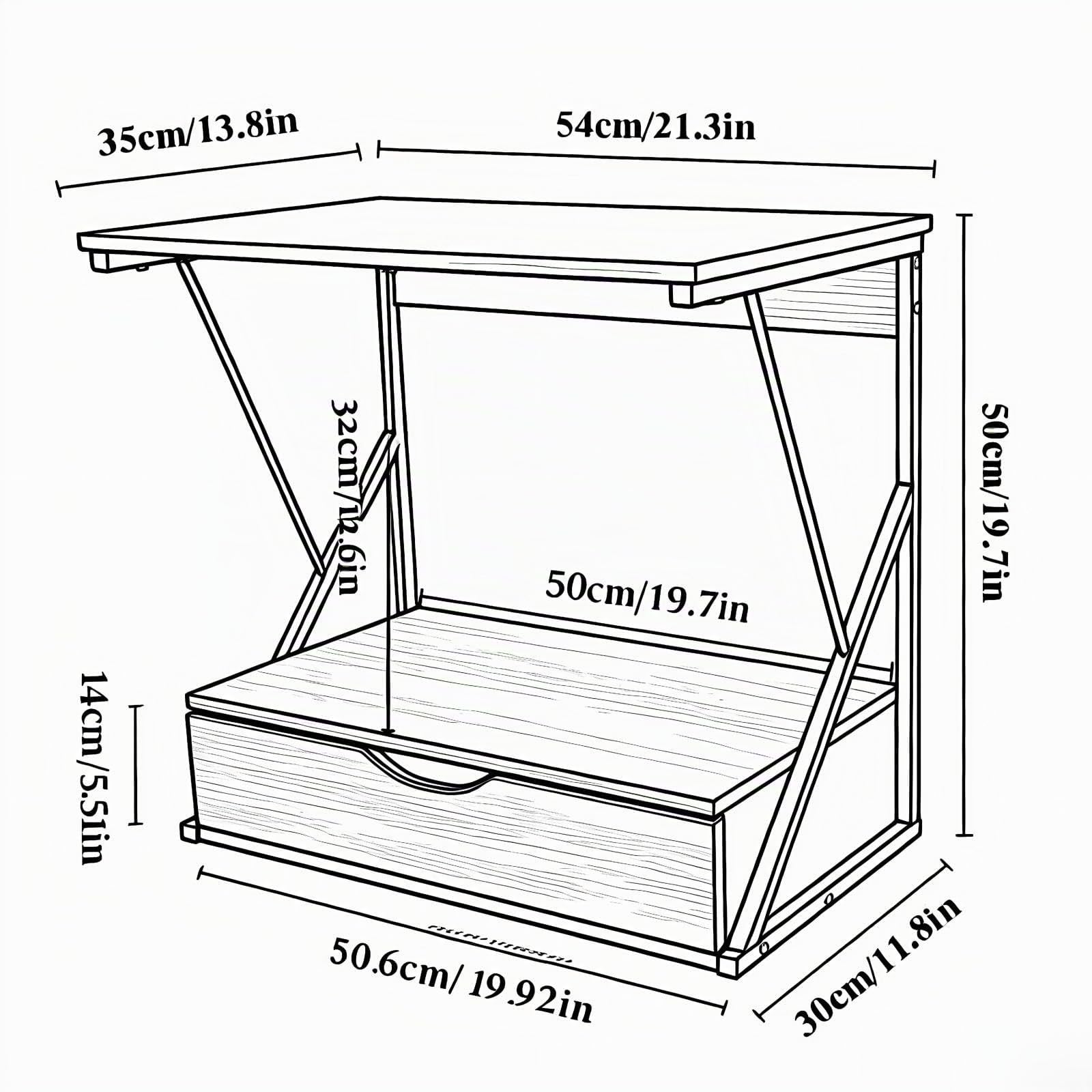 Mikrowellenregal mit Schublade, 2-stufiges Küchenregal aus Holz & Metall, Stabiler Küchenorganizer für Arbeitsplatte, Ablage für Mikrowelle, Toaster & Küchengeräte (Eiche/Schublade)