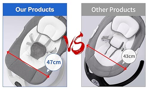 Miniatura 3 de Toyanuo Cuna de columpio para bebé, columpio infantil Bluetooth con sueño mágico del bebé, plato de comedor desmontable, 3 posiciones reclinables, 5
