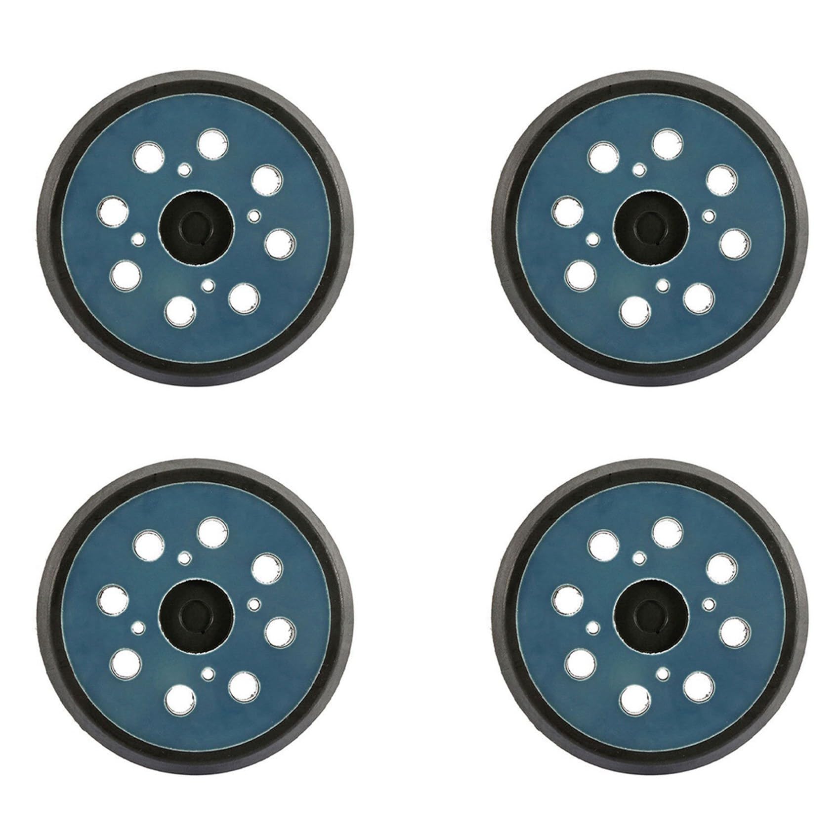 Ctrlzs Black/Blue 4 Pcs 5 Inch 8 Holes 125Mm Hook Loop Sanding Backing Pad For Orbital Sander Disk Backup Stick On Pad