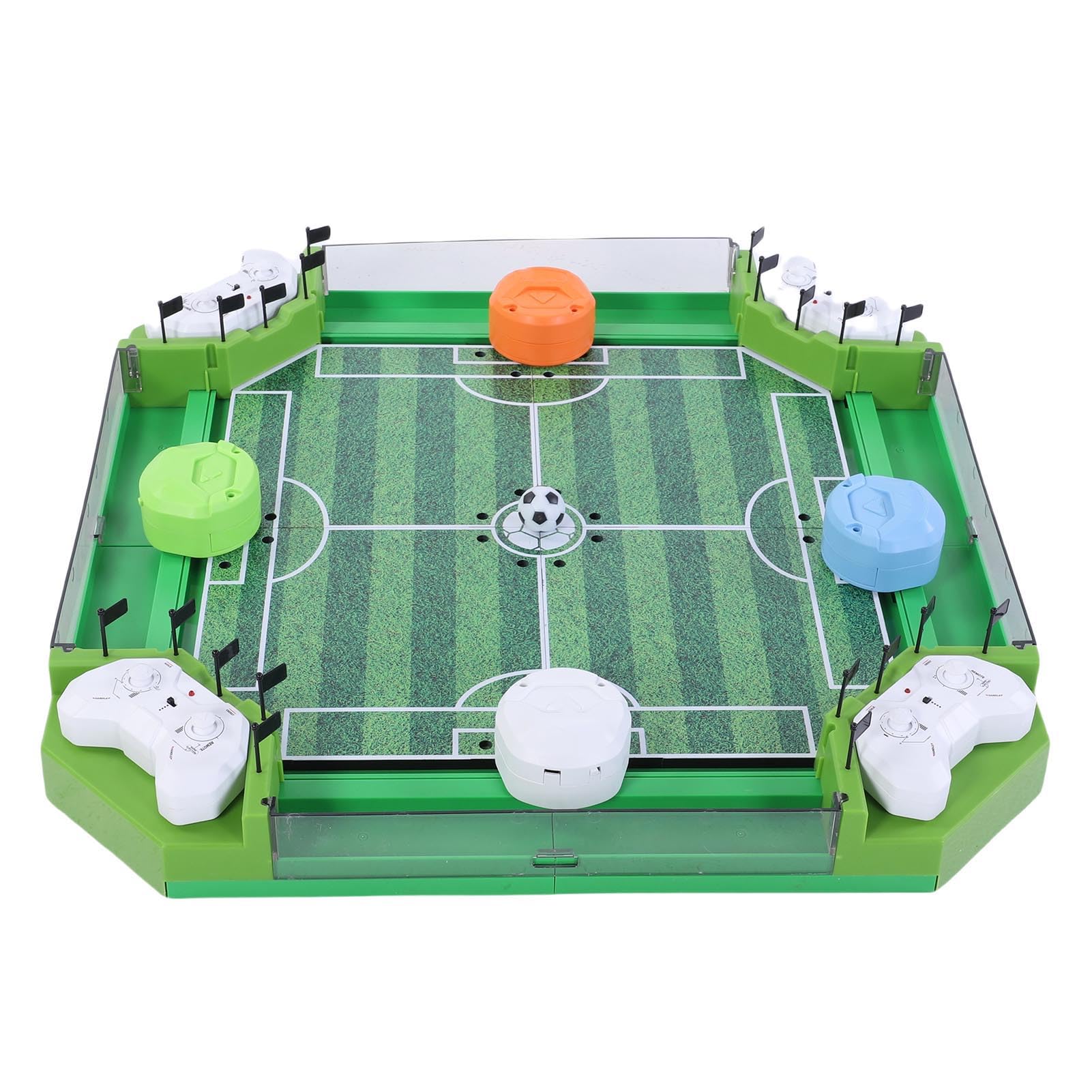 HELEVIA Remote Control Foosball Game, Soccer Board Game Table Football Toy for Kids with 2 Remotes Built-in Battery, for Home Party Rooms
