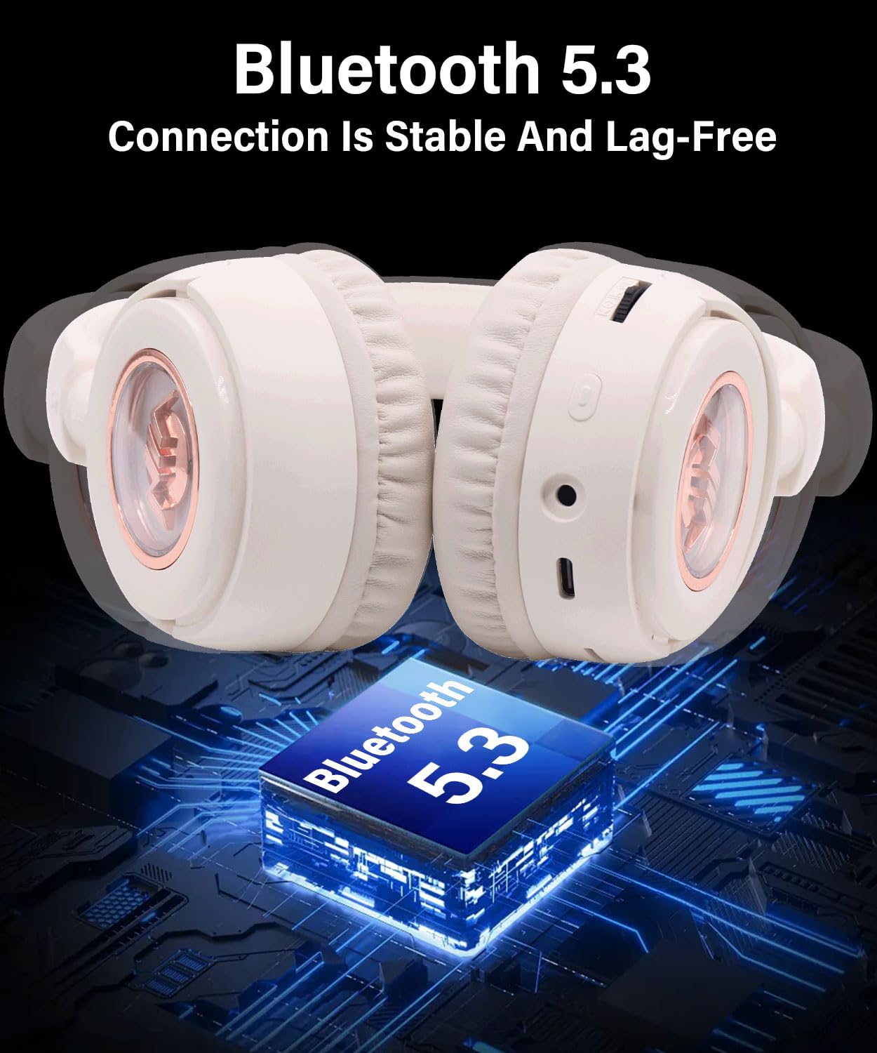 XuanGui Wireless On Ear Headphones, Hi-Fi Stereo Bluetooth Headphones with Microphone, 20H Playtime, Bluetooth 5.3 - Image 3