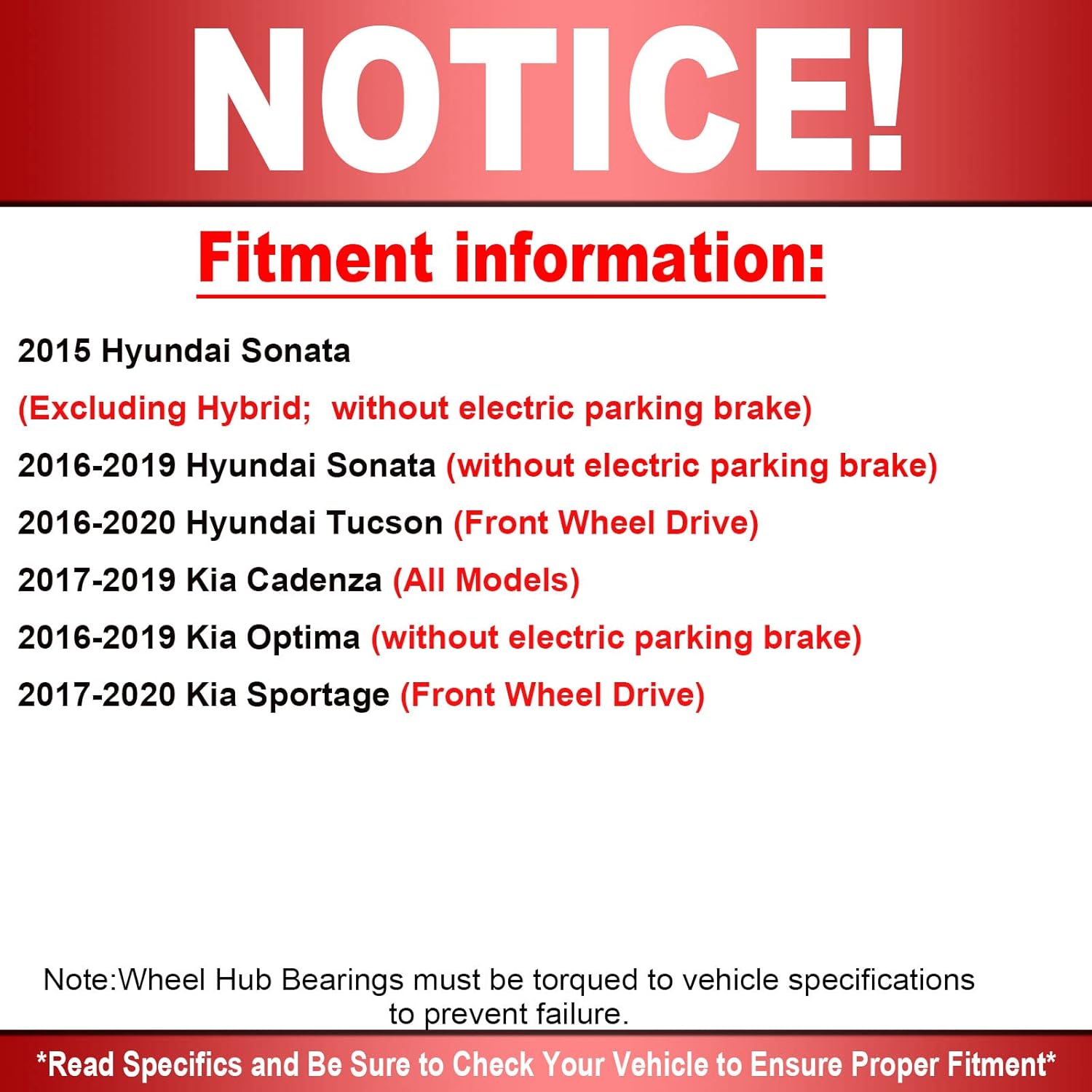 MotorbyMotor 512553 Rear Wheel Bearing and Hub Assembly 5 Bolts Fits for 15-19 Hyundai Sonata, 16-20 Tucson, 17-19 Kia Cadenza, 16-19 Optima, 17-20 Sportage Wheel Hub & Bearing Assembly w/ABS